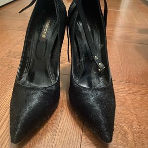 Roberto Cavalli Black Calf Hair Pumps